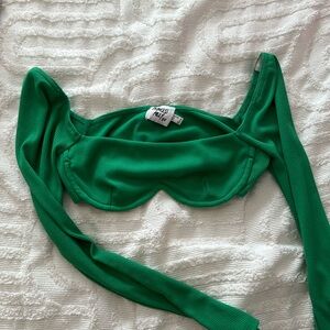 Princess Polly cropped green top. Size: US 4
